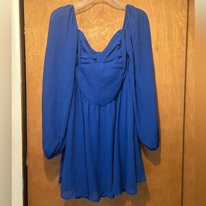 SHEIN Royal Blue Long Sleeve Dress